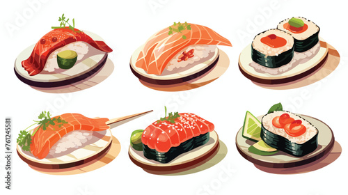 Realistic style food illustration of Japanese cuisin