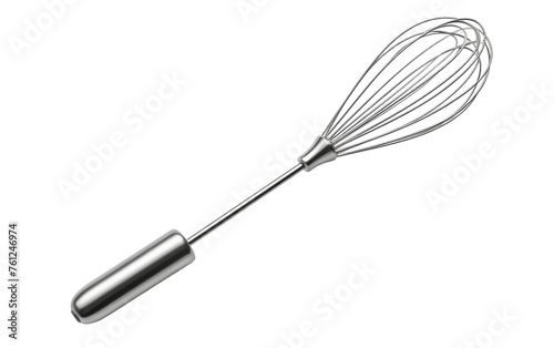Metal Whisk on White Background. On a Transparent Background.