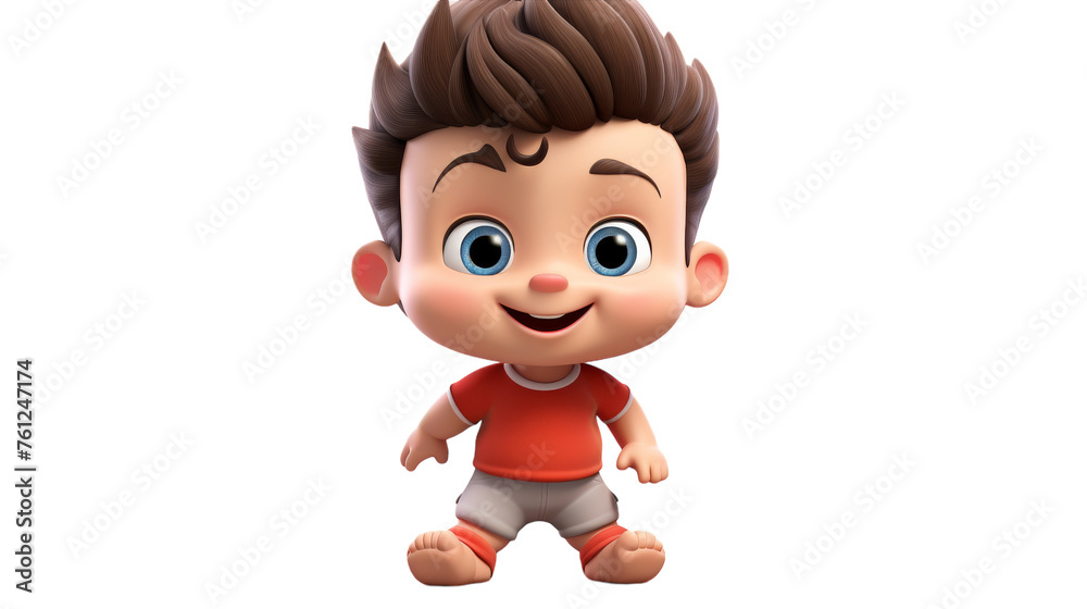 A young boy with wide eyes wearing a vibrant red shirt A young boy with wide eyes wearing a vibrant red shirt