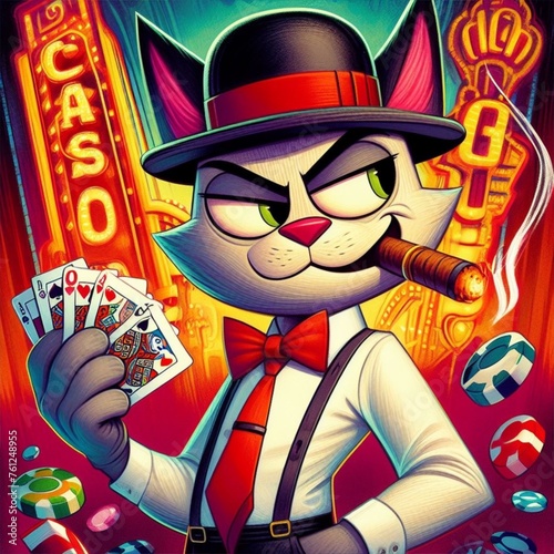 cat gambler in casino