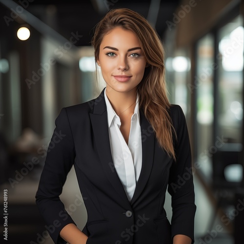 Woman in an open office space