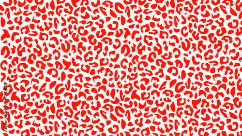 Leopard skin fur texture red background	