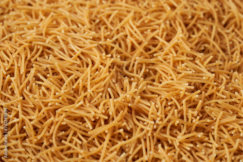 close up roast vermicelli texture background. indian food roast vermicelli ingredient