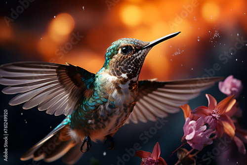 hummingbird on a flower © jowel