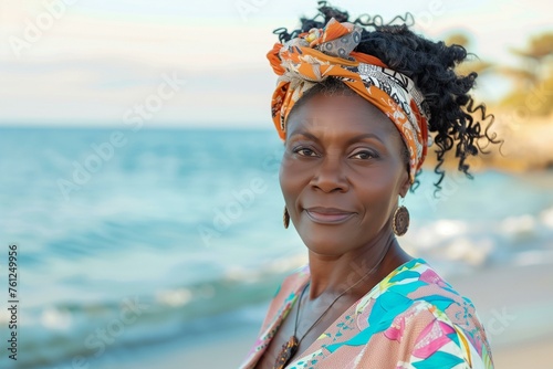 Woman Standing on Beach Next to Ocean