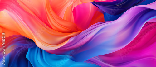 High-resolution abstract artwork depicting the fluidity of silk fabric with a dynamic color palette