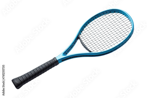 Close-Up of Tennis Racket on White Background. On a White or Clear Surface PNG Transparent Background.
