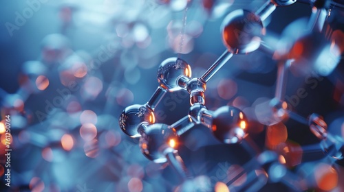 Technological advances in pharmaceutical research close-up on high-tech molecule analysis