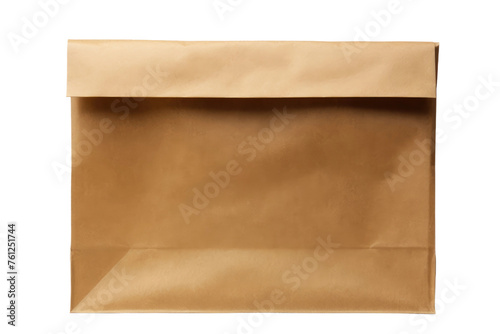 Brown Paper Bag on White Background. On a White or Clear Surface PNG Transparent Background.