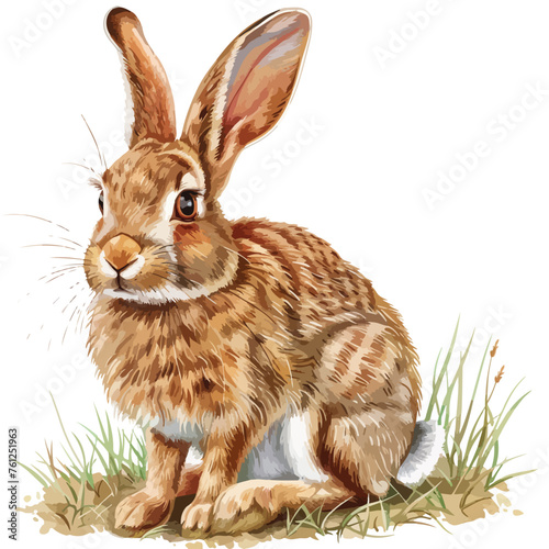 Hare in Forest Clipart isolated on white background