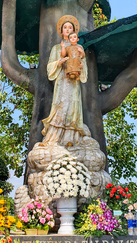 Our Lady Of La Vang Statue At La Vang Church In Quang Tri Province, Vietnam. La Vang Church Is A Famous Place In Central Of Vietnam.