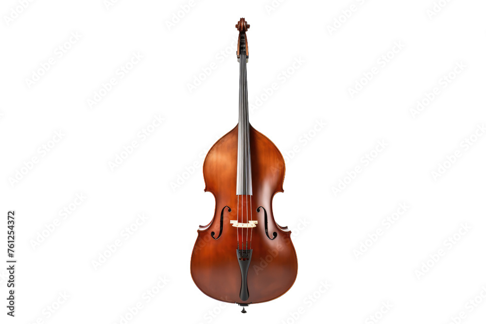 Fototapeta premium Violin and Bow on White Background. On a White or Clear Surface PNG Transparent Background.