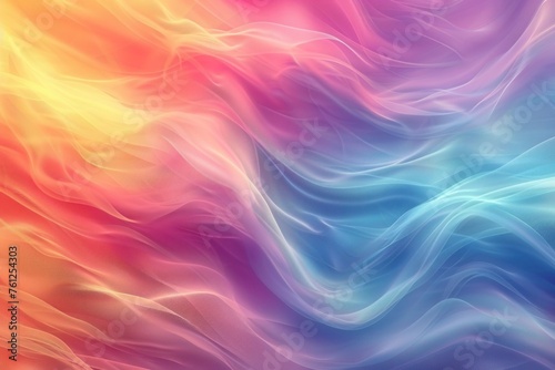 abstract colorful, rainbow background with waves, Ethereal and dreamy, the image suggests a magical spectrum of light and texture, evoking feelings of wonder and spirituality.