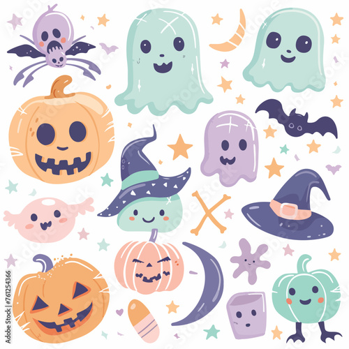 Kawaii Pastel Halloween Clipart 