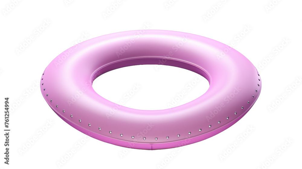 A vibrant pink inflatable ring floating on a clean white background A vibrant pink inflatable ring floating on a clean white background