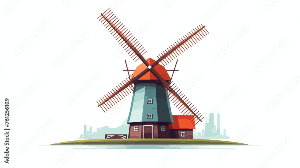 Windmill icon for your project flat vector