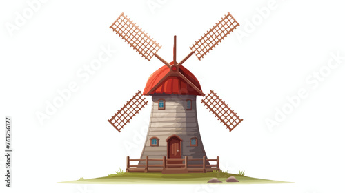 Windmill icon for your project flat vector