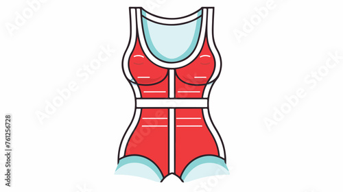 Women swimsuit linear vector icon. flat vector 