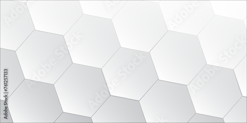 Technological hexagonal background with blue neon illumination