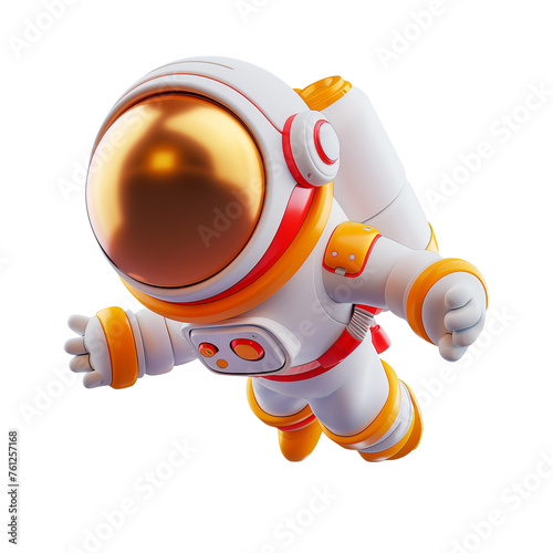 Astronaut 3D Character Floating in Zero Gravity, Gennerative AI photo