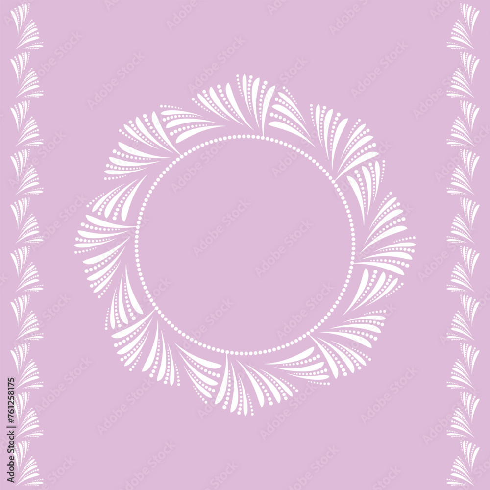 Decorative frame Elegant vector element for design in Eastern style, place for text. Floral pink and white border. Lace illustration for invitations and greeting cards