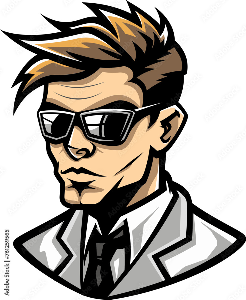 Stalwart Seeker Man Mascot Vector Logo for Brand Discoveries Stalwart Seeker Man Mascot Vector Logo for Brand Discoveries