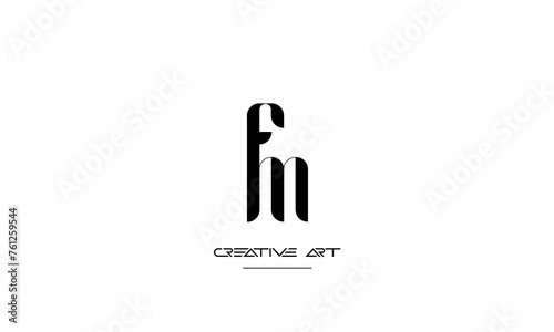 FM, MF, F, M abstract letters logo monogram
