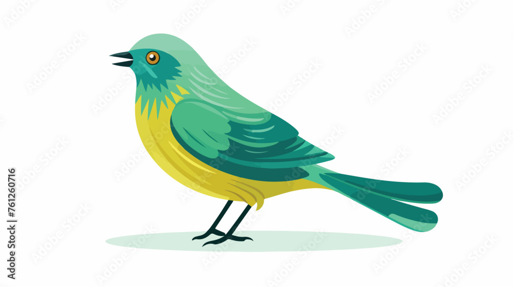 Green bird flat illustration flat vector