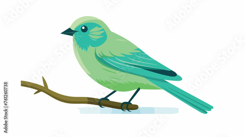 Green bird flat illustration flat vector © RedFish