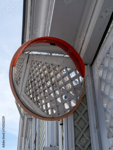 Outdoor convex safety mirror