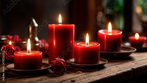 Burning Red Candles