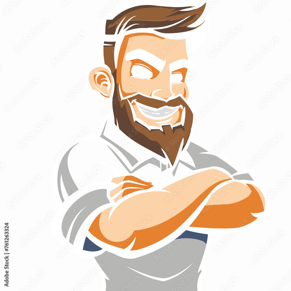 Noble Navigator Man Mascot Vector Logo Charting Your Brand's Course Noble Navigator Man Mascot Vector Logo Charting Your Brand's Course