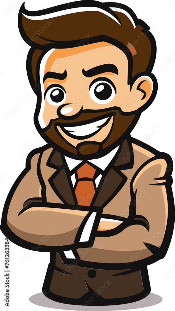 Dynamic Diplomat Man Mascot Vector Logo Building Bridges for Your Brand