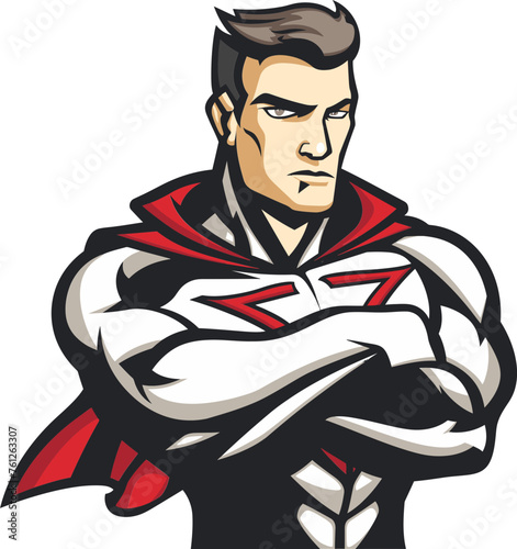 Bold Guardian Man Mascot Vector Logo Protecting Your Brand's Future