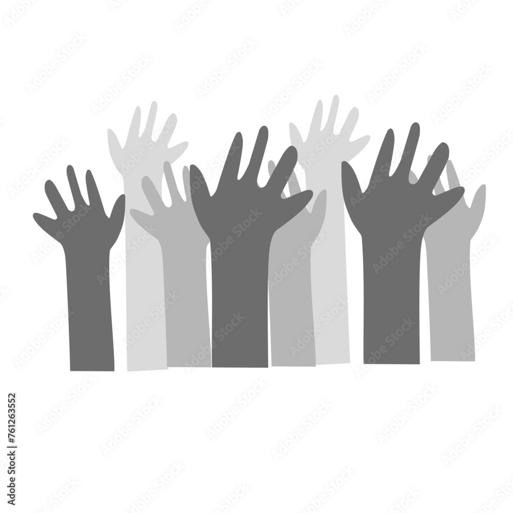 illustration of freedom to raise hands