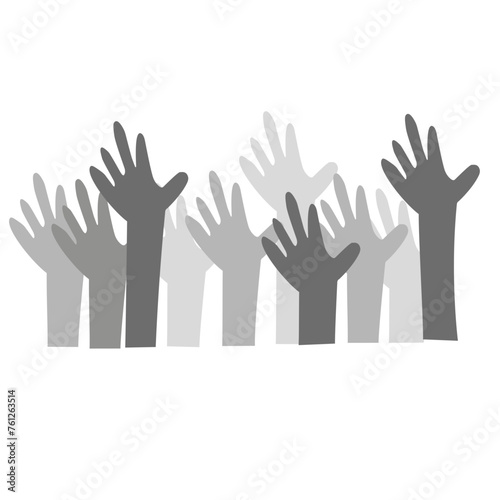 illustration of freedom to raise hands
