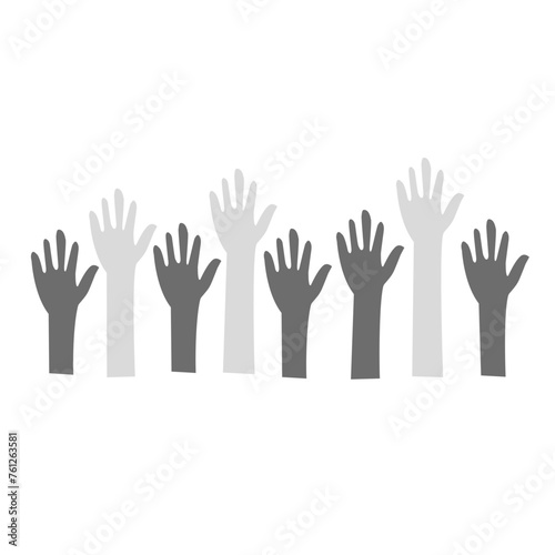 illustration of freedom to raise hands