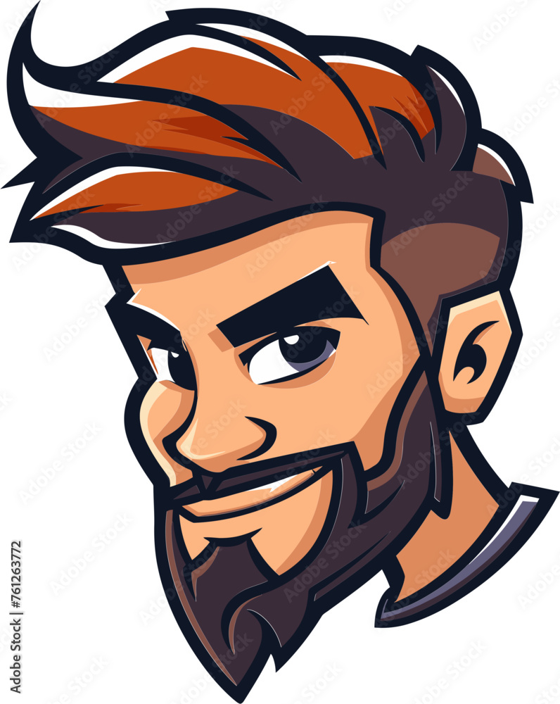 Stoic Strategist Man Mascot Vector Logo Crafting Your Brand's Success