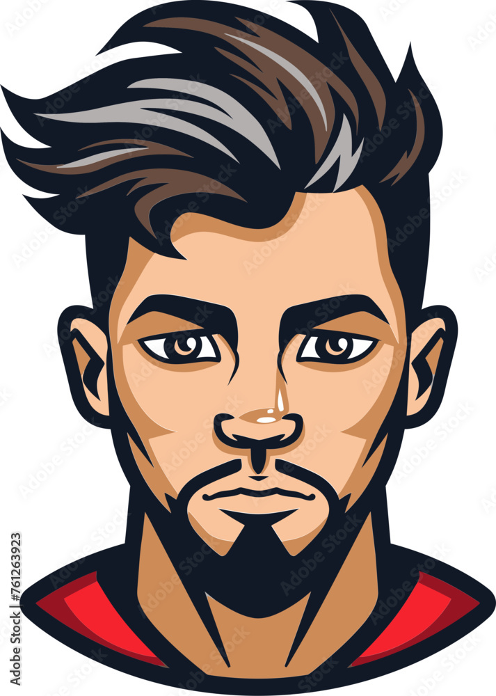 Obraz premium Dauntless Dynamo Man Mascot Vector Logo Energizing Your Brand's Essence