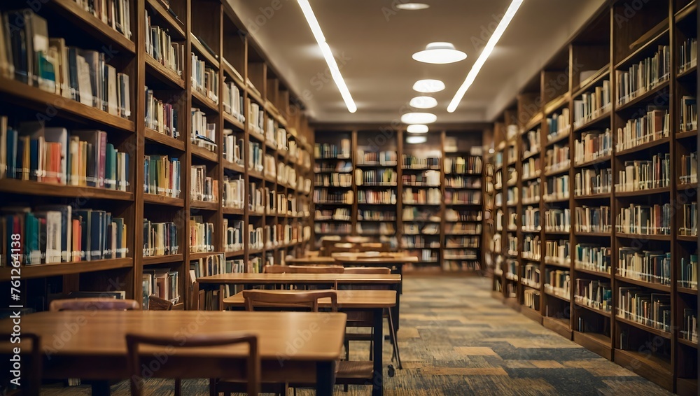 Obraz premium public library interior space