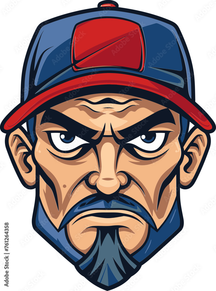 Obraz premium Fearless Fighter Man Mascot Vector Logo Defending Your Brand's Honor