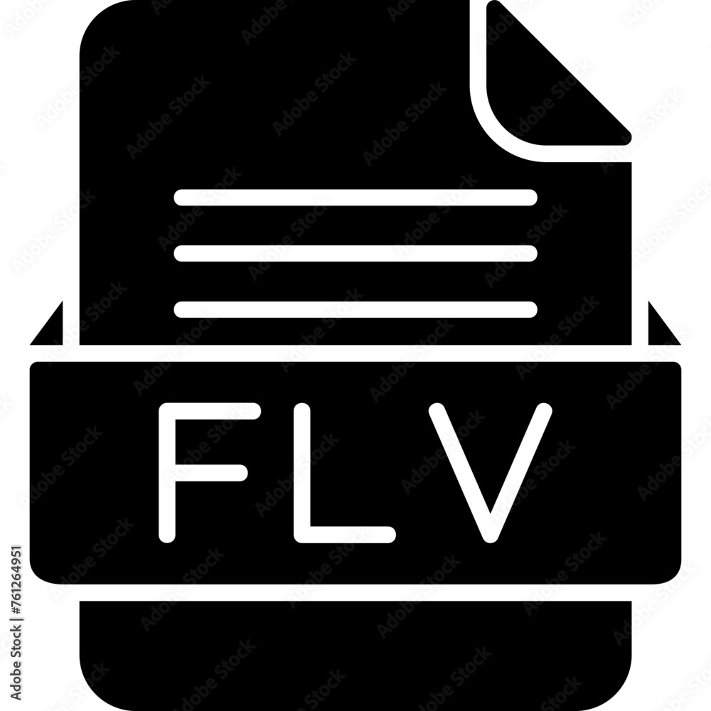 FLV File Format Vector Icon Design FLV File Format Vector Icon Design
