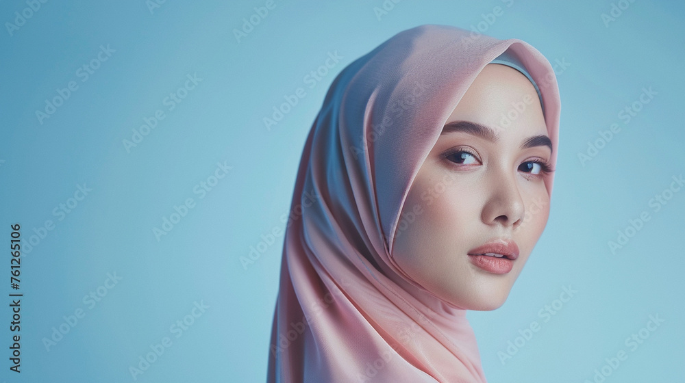 malaysia woman model wear hijab in white studio background malaysia woman model wear hijab in white studio background