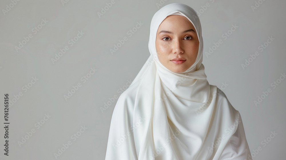 malaysia woman model wear hijab in white studio background malaysia woman model wear hijab in white studio background