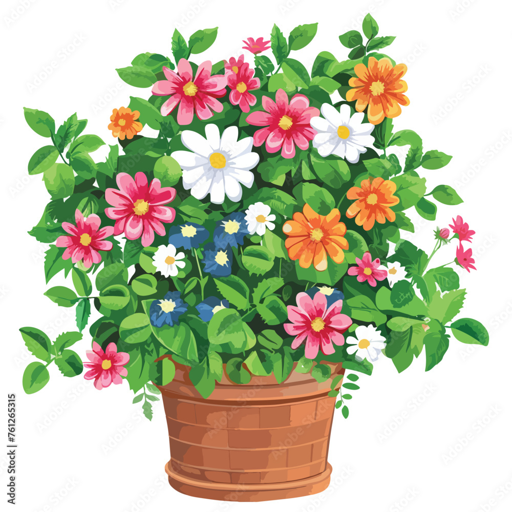 Potted Summer Flowers Clipart 