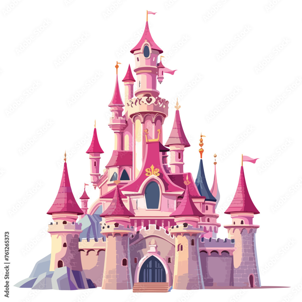 Princess Castle Clipart isolated on white background