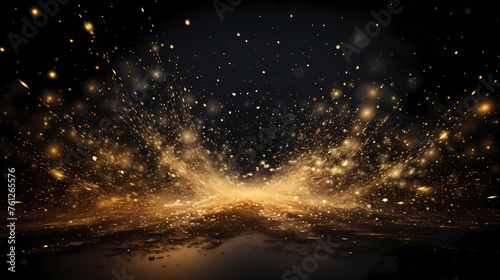 Abstract image of golden powder splash