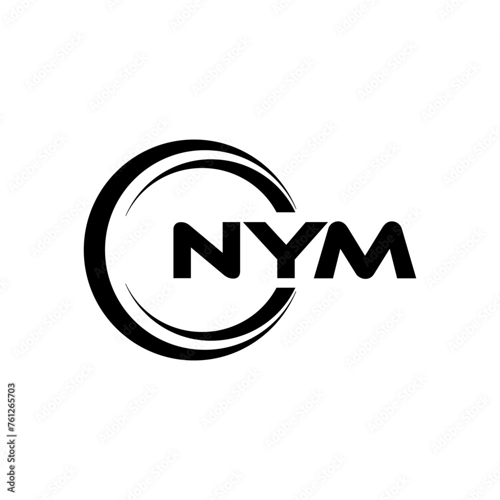 Nym Background NYM letter logo design with white background in illustrator, cube logo ...