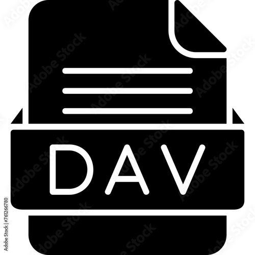 DAV File Format Vector Icon Design