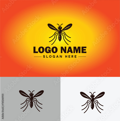 gnat logo vector art icon graphics for business brand icon mosquito logo template